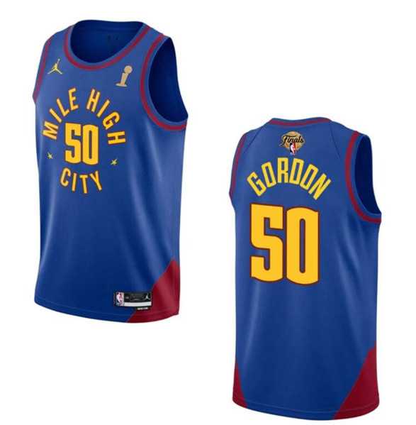 Mens Denver Nuggets #50 Aaron Gordon Blue 2023 Finals Champions Statement Edition Stitched Basketball Jersey->denver nuggets->NBA Jersey